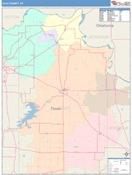 Clay County, TX Wall Map