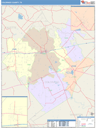 Colorado County, TX Wall Map