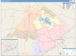 Comal County, TX Wall Map