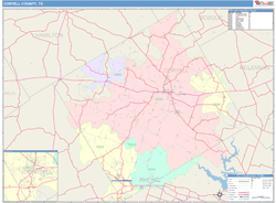 Coryell County, TX Wall Map