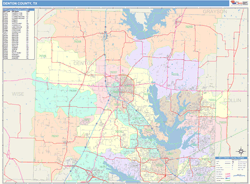 Denton County, TX Wall Map