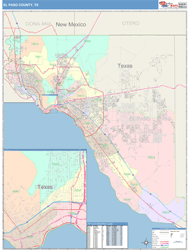 El Paso County, TX Wall Map