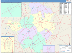 Falls County, TX Wall Map