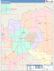 Fannin County, TX Wall Map