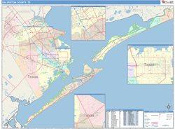 Galveston County, TX Wall Map