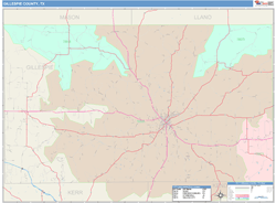 Gillespie County, TX Wall Map