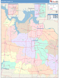 Grayson County, TX Wall Map