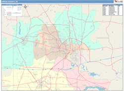 Gregg County, TX Wall Map