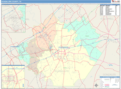 Guadalupe County, TX Wall Map