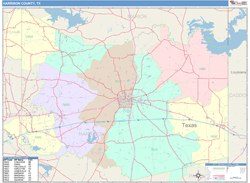 Harrison County, TX Wall Map