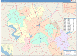 Hill County, TX Wall Map