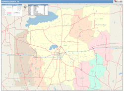 Hopkins County, TX Wall Map