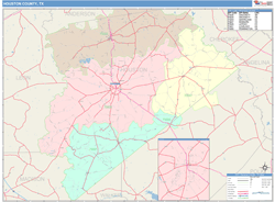 Houston County, TX Wall Map