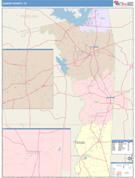Jasper County, TX Wall Map