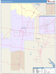 Jim Wells County, TX Wall Map