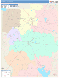 Kaufman County, TX Wall Map