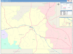 Kimble County, TX Wall Map
