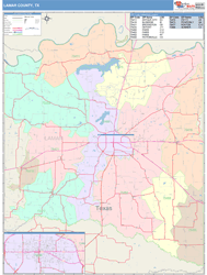 Lamar County, TX Wall Map
