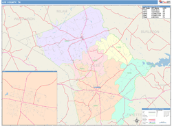 Lee County, TX Wall Map