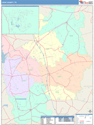Leon County, TX Wall Map