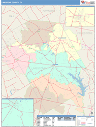 Limestone County, TX Wall Map