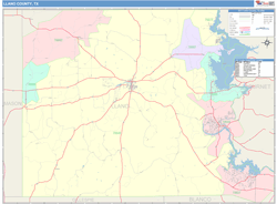 Llano County, TX Wall Map