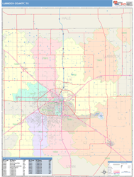 Lubbock County, TX Wall Map