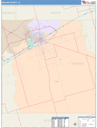 Midland County, TX Wall Map