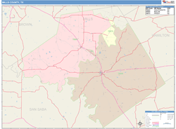 Mills County, TX Wall Map