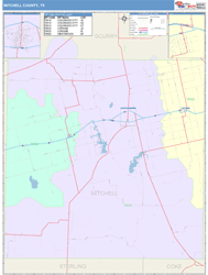 Mitchell County, TX Wall Map