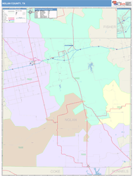 Nolan County, TX Wall Map