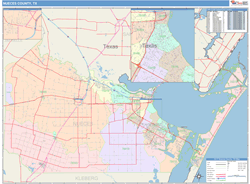 Nueces County, TX Wall Map