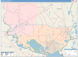 Orange County, TX Wall Map