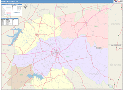 Panola County, TX Wall Map