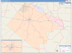 Pecos County, TX Wall Map