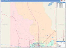 Potter County, TX Wall Map