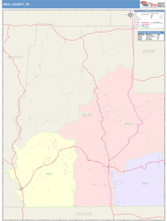 Real County, TX Wall Map