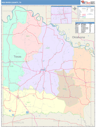 Red River County, TX Wall Map