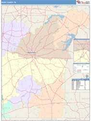 Rusk County, TX Wall Map