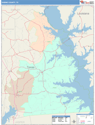Sabine County, TX Wall Map