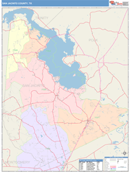 San Jacinto County, TX Wall Map