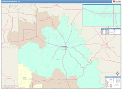 San Saba County, TX Wall Map