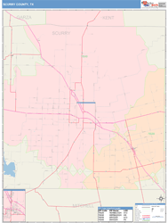 Scurry County, TX Wall Map