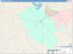 Somervell County, TX Wall Map