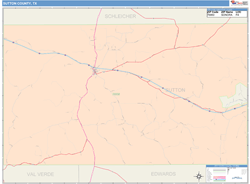 Sutton County, TX Wall Map