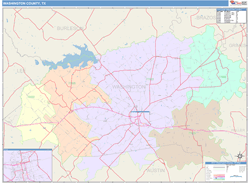 Washington County, TX Wall Map