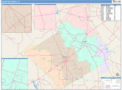 Wharton County, TX Wall Map