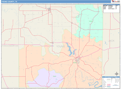 Young County, TX Wall Map