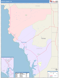 Zapata County, TX Wall Map
