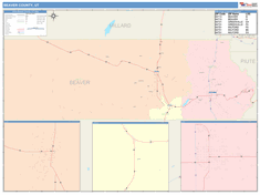Beaver County, UT Wall Map